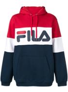 Fila Panelled Logo Print Hoodie - Blue