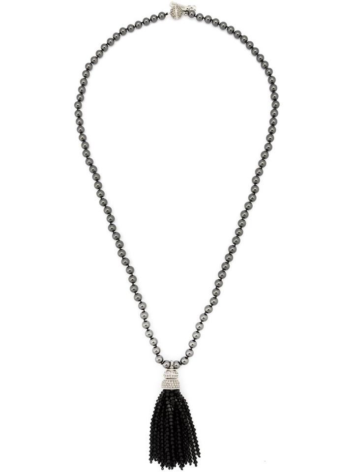 Oscar De La Renta Beaded Tassel Necklace