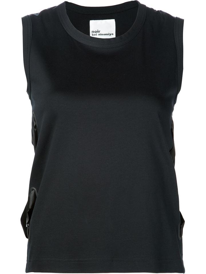 Comme Des Garçons Noir Kei Ninomiya Ribbon Detail Tank Top, Women's, Size: S, Blue, Cotton/silk