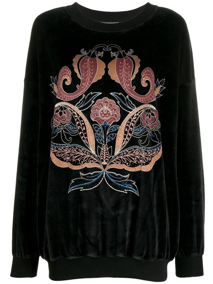 See By Chloé Paisley Print Longline Sweatshirt - Black