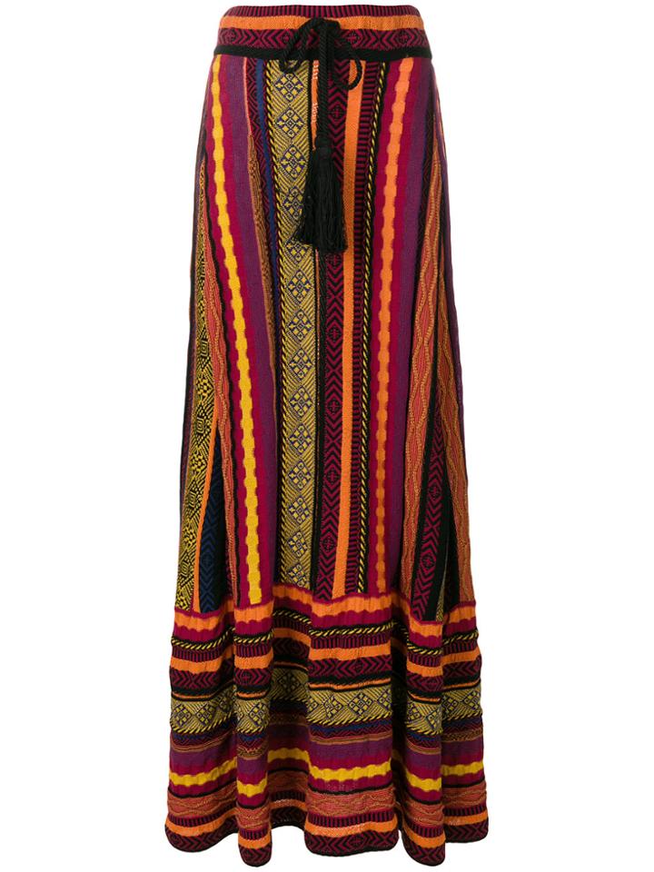 Laneus Embroidered Flared Skirt - Multicolour