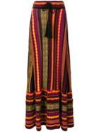 Laneus Embroidered Flared Skirt - Multicolour