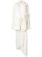 A.w.a.k.e. Asymmetric Draped Dress - White
