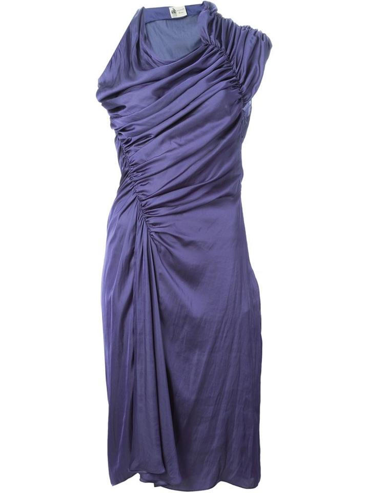 Lanvin Draped Dress, Women's, Size: 44, Pink/purple, Polyester