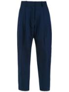 Reinaldo Lourenço High Waisted Cropped Trousers - Blue