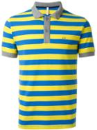 Sun 68 Striped Collar And Cuff Detail 'righe' Polo Shirt