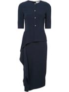 Jason Wu Asymmetric Buttoned Dress - Blue