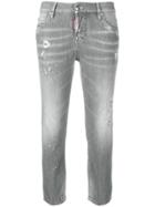 Dsquared2 Stonewashed Skinny Crop Jeans - Grey