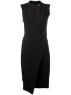 Capucci Sleeveless Wrap Dress, Women's, Size: 40, Black, Viscose/acetate/spandex/elastane/polyester