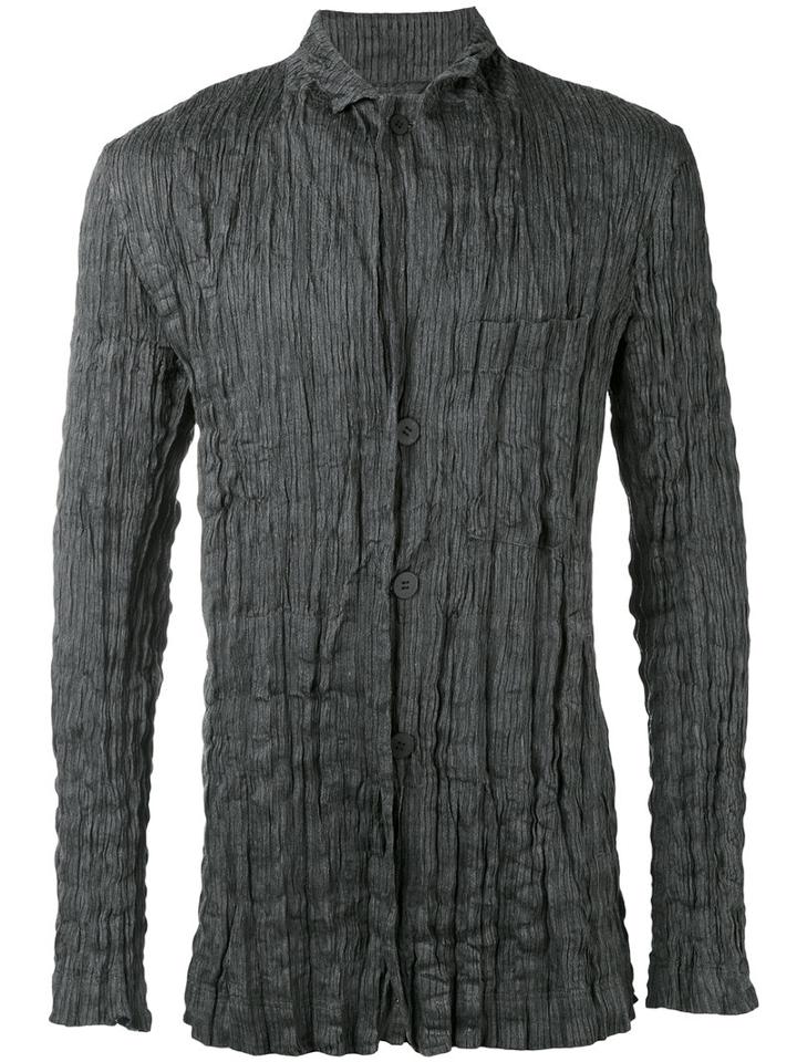 Issey Miyake Men - Wrinkled Blazer - Men - Linen/flax/polyester - 5, Grey, Linen/flax/polyester