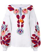 Yuliya Magdych - 'eden Tree' Embroidered Blouse - Women - Linen/flax - M, White, Linen/flax