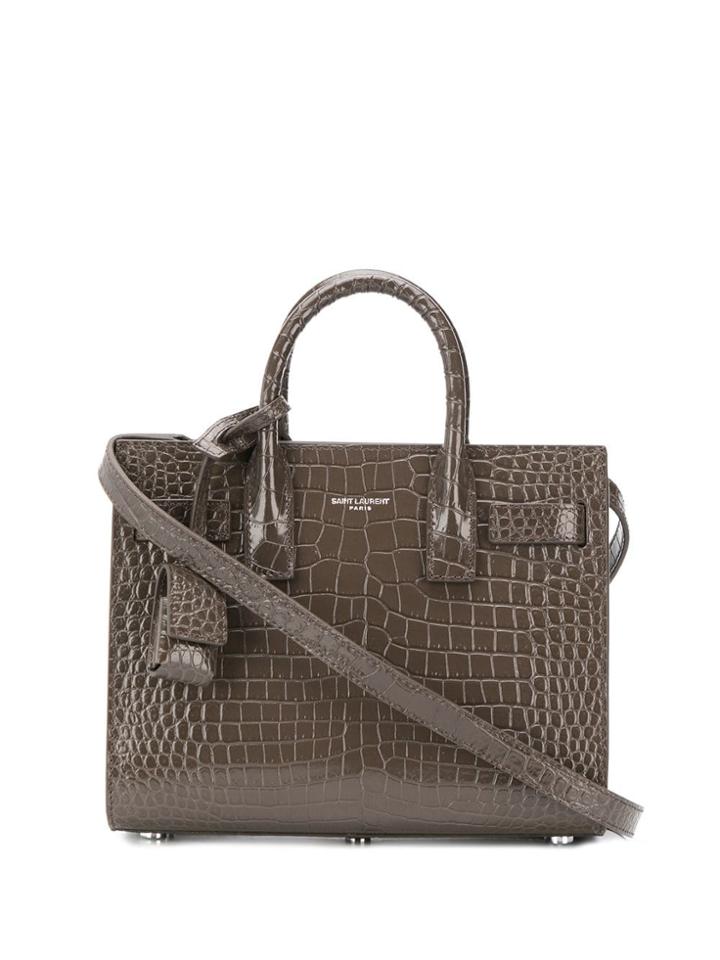 Saint Laurent Mini Tag Tote - Brown