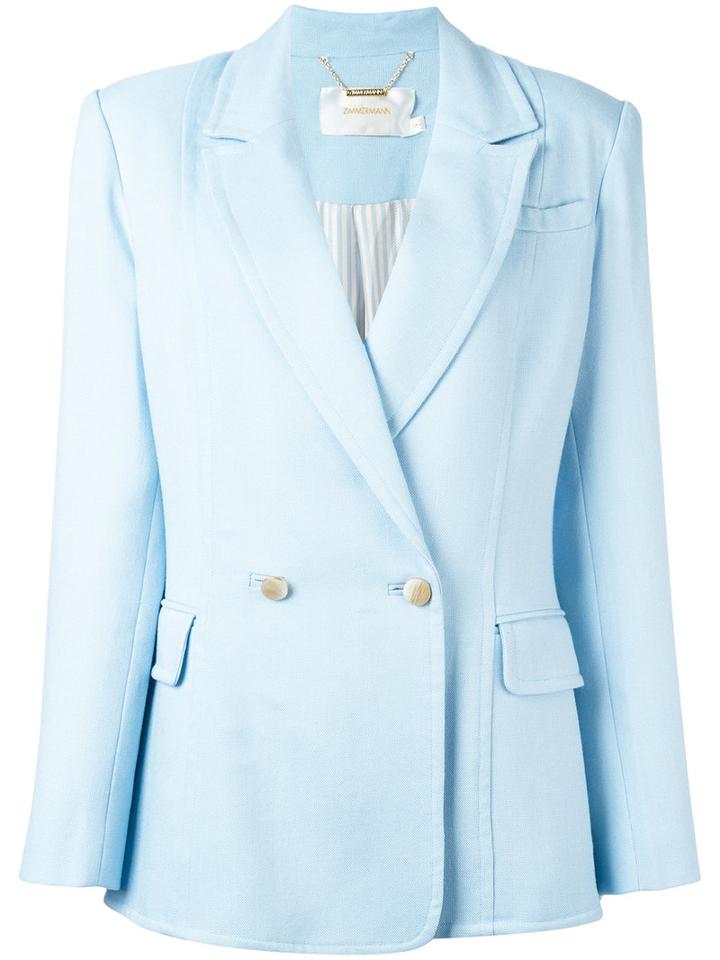 Zimmermann 'winsome' Blazer, Women's, Size: 2, Blue, Silk/viscose