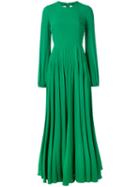No21 Pleated Skirt Long Dress, Women's, Size: 42, Green, Silk/acetate