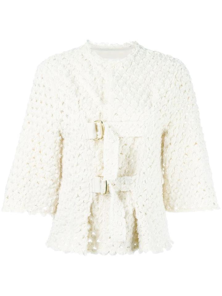 Sonia Rykiel Strapped Fitted Jacket, Women's, Size: 40, Nude/neutrals, Cotton/spandex/elastane
