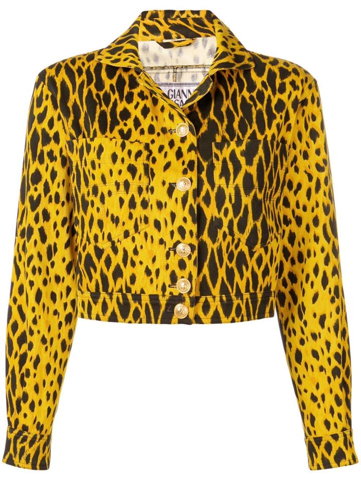 Versace Vintage 1980's Cropped Jacket - Yellow