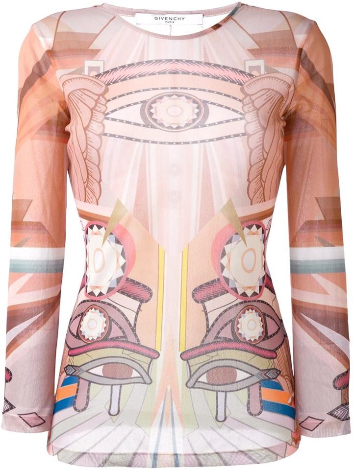 Givenchy 'stargate' Printed Semi-sheer Top