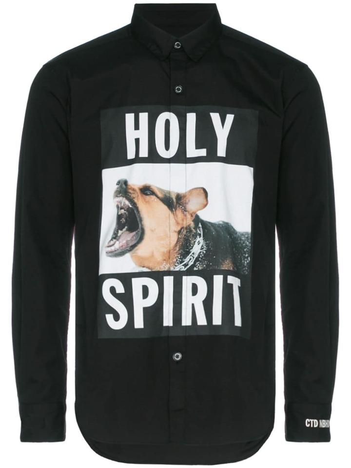 Neighborhood X Cali Holy Spirit And Dog Printed Cotton Shirt - Black