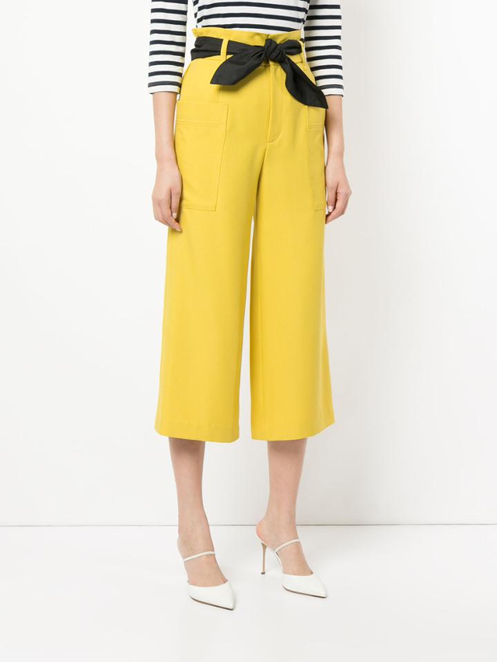 Guild Prime Belted Cropped Trousers - Yellow & Orange