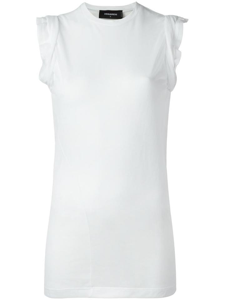 Dsquared2 Sleeveless Twisted T-shirt, Women's, Size: Medium, White, Cotton/polyamide
