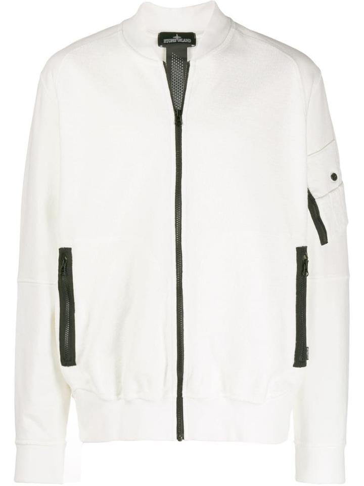 Stone Island Shadow Project Zip Up Jacket - White