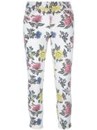 House Of Holland Roses Print Skinny Jeans - White