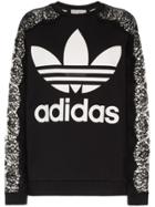 Stella Mccartney Logo Printed Lace Detail Jumper - Black