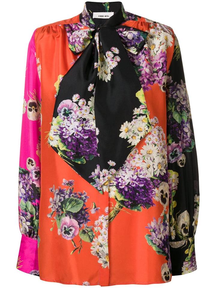 Circus Hotel Floral Print Blouse - Yellow & Orange