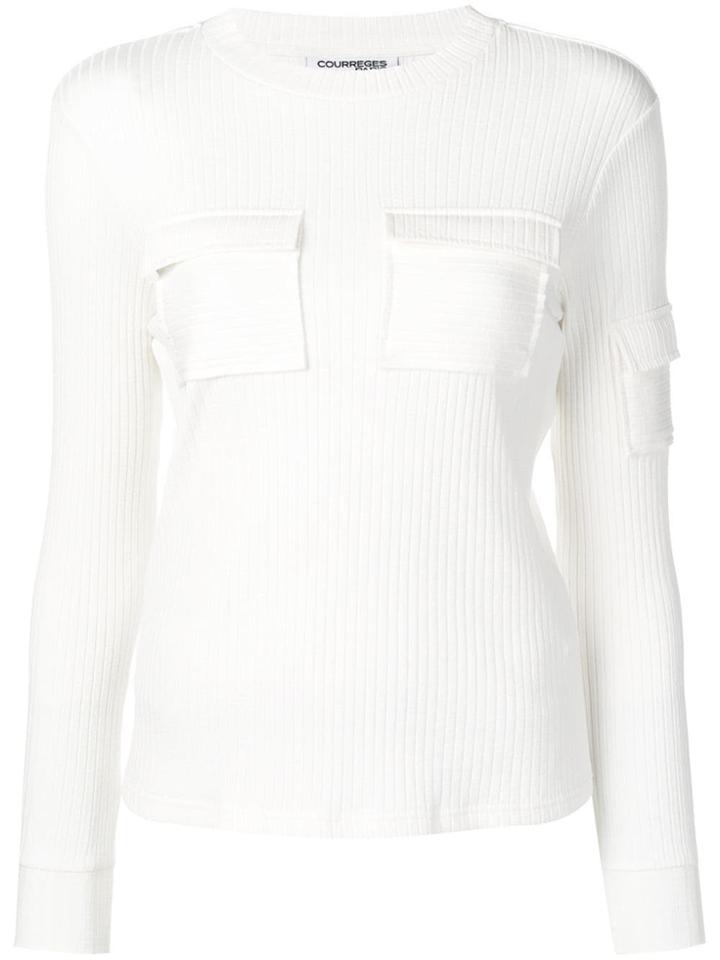Courrèges Pocketed Knit Sweater - White