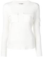Courrèges Pocketed Knit Sweater - White