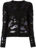Sibling Sequin Embellished Cardigan, Women's, Size: Medium, Black, Merino