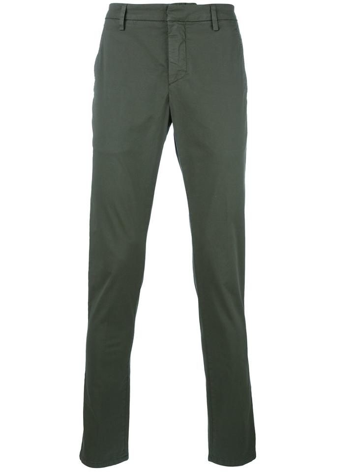 Dondup Plain Chinos, Men's, Size: 32, Green, Cotton/spandex/elastane