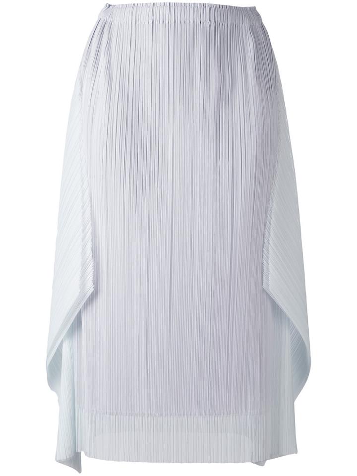 Pleated Midi Skirt - Women - Polyester - 3, Grey, Polyester, Pleats Please By Issey Miyake
