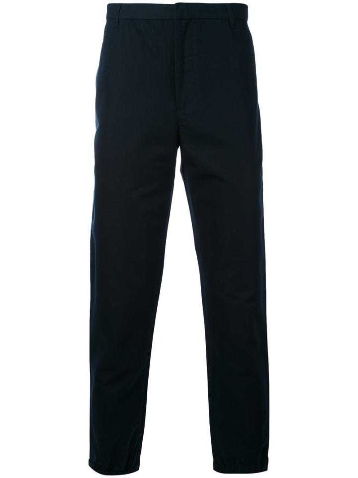 Emporio Armani - Button Detail Trousers - Men - Cotton - 48, Blue, Cotton