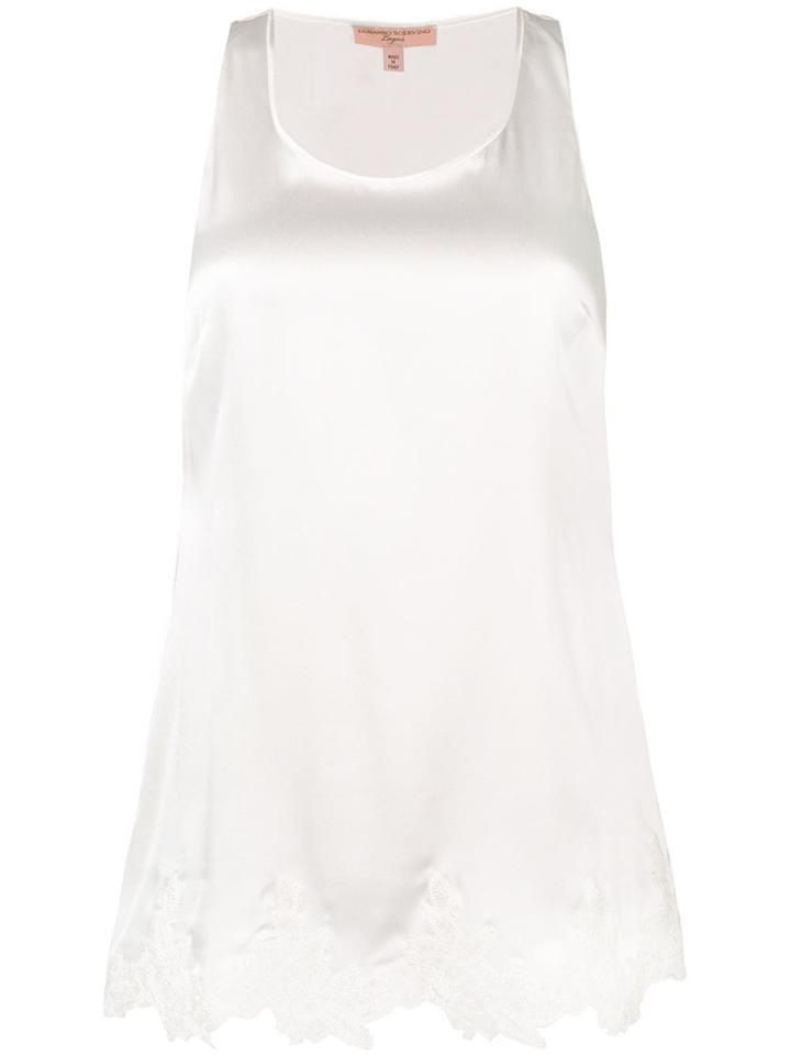 Ermanno Scervino Lace Trim Tank Top - White