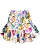 Forte Dei Marmi Couture Floral Pritn Mini Skirt - White