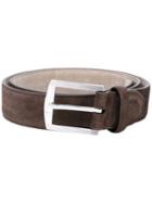 Kiton - Silver Buckle Belt - Men - Leather/metal - 85, Brown, Leather/metal