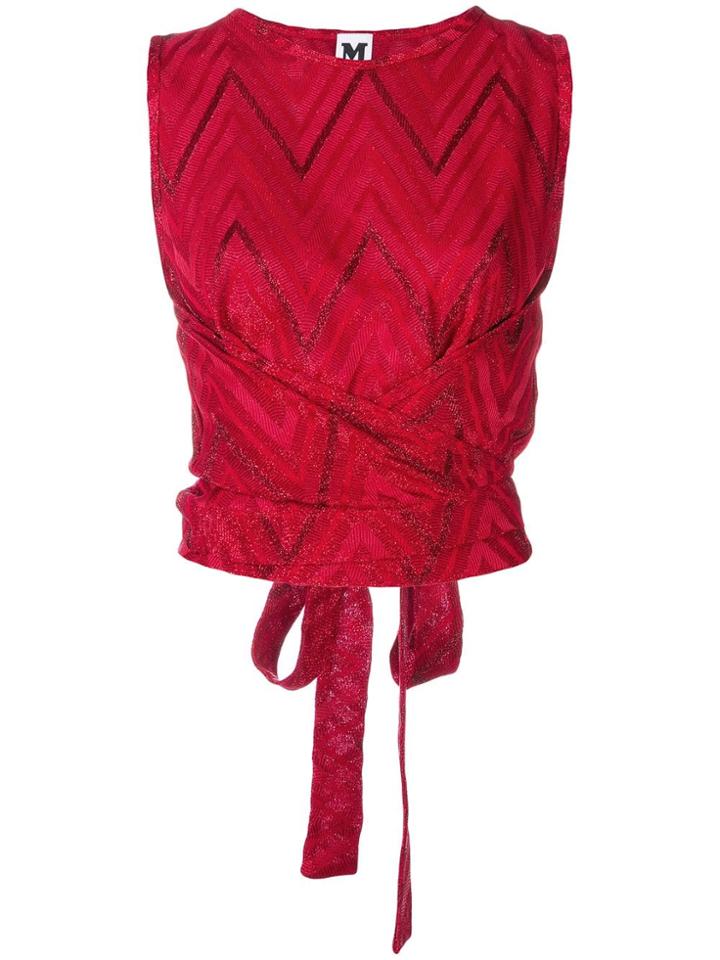 M Missoni Chevron Pattern Sleeveless Top - Red