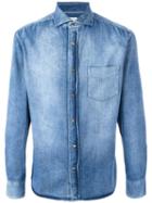 Brunello Cucinelli Stonewashed Denim Shirt, Men's, Size: Small, Blue, Cotton