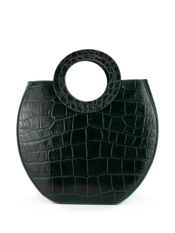 Staud Frida Crocodile Embossed Bag - Green