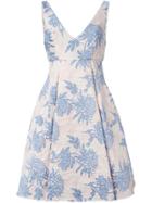 P.a.r.o.s.h. Pleated Brocade Dress - Pink & Purple