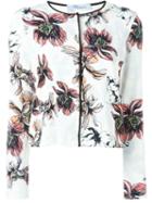 Blumarine Floral Print Cardigan, Women's, Size: 42, White, Spandex/elastane/viscose