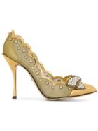 Dolce & Gabbana Scalloped Bow Pumps - Metallic