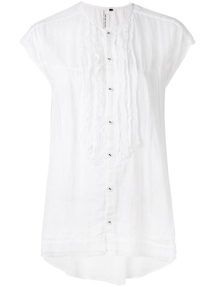 Pas De Calais Ruffled Front Blouse - White