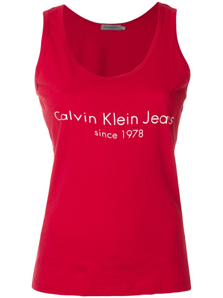 Calvin Klein Jeans Logo Tank Top - Red