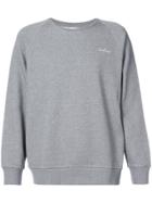 Second/layer Embroidered Raglan Sweatshirt - Grey