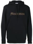 Jw Anderson Multicoloured Stitched Logo Hooded Sweater - Black