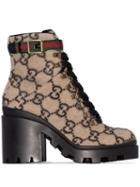 Gucci Gg Pattern 70mm Ankle Boots - Neutrals
