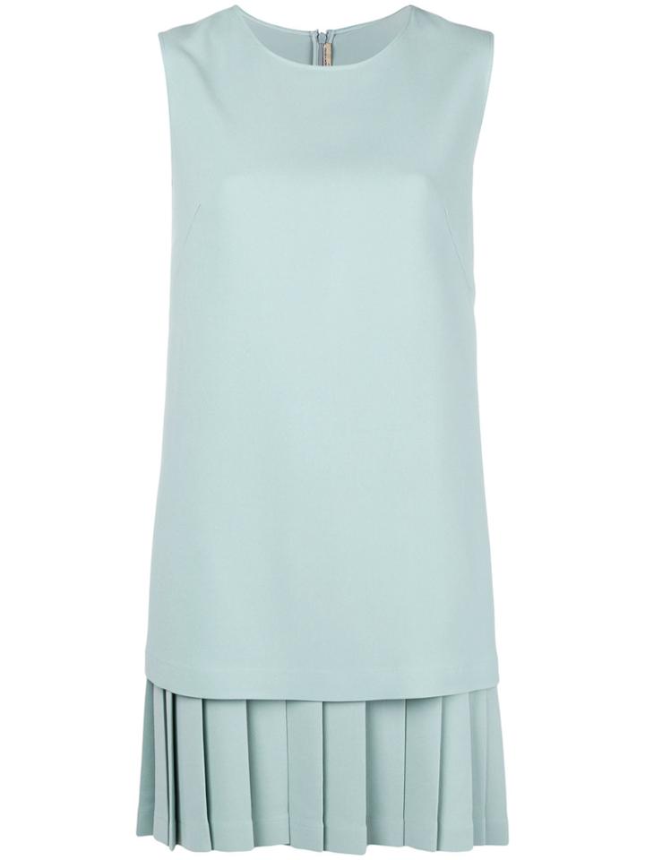 Ermanno Scervino Pleated-hem Shift Dress - Blue