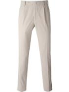 Incotex Front Pleat Trousers, Men's, Size: 46, Nude/neutrals, Cotton/spandex/elastane